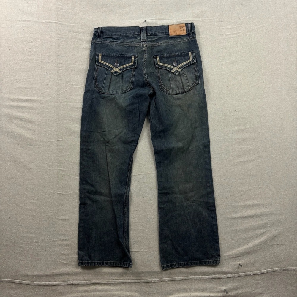 Decoded Straight Leg Jeans Mens‎ 34x32 Dark Wash Flap Back Pocket Denim
